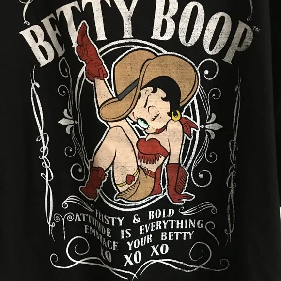 Betty Boop Saloon Girl XL Black T Shirt NEW HD1 box - Picture 5 of 7